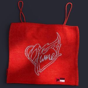 Y2K Flame Print Knit Johnny Blaze Tank Top